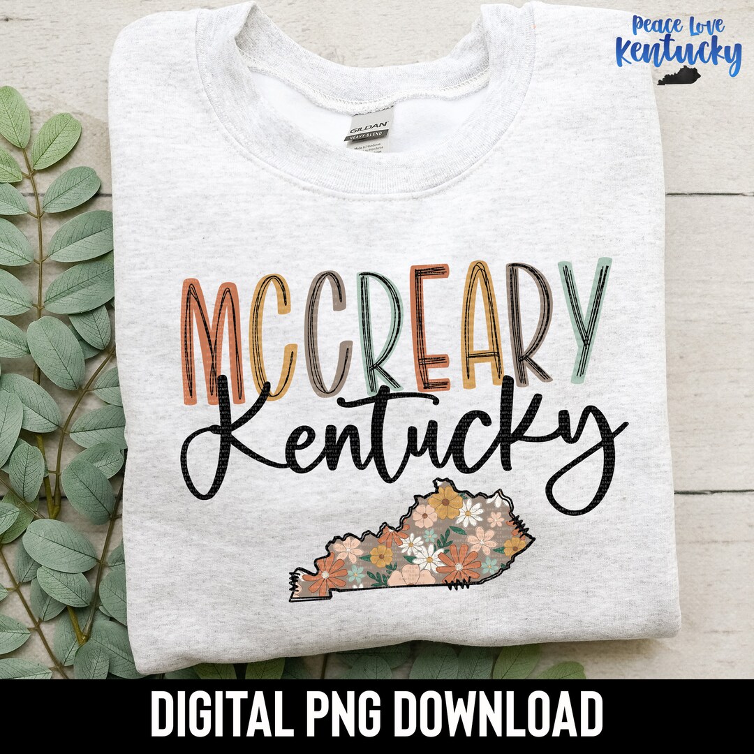 Mccreary KY Kentucky Floral Sublimation PNG Design Digital Etsy
