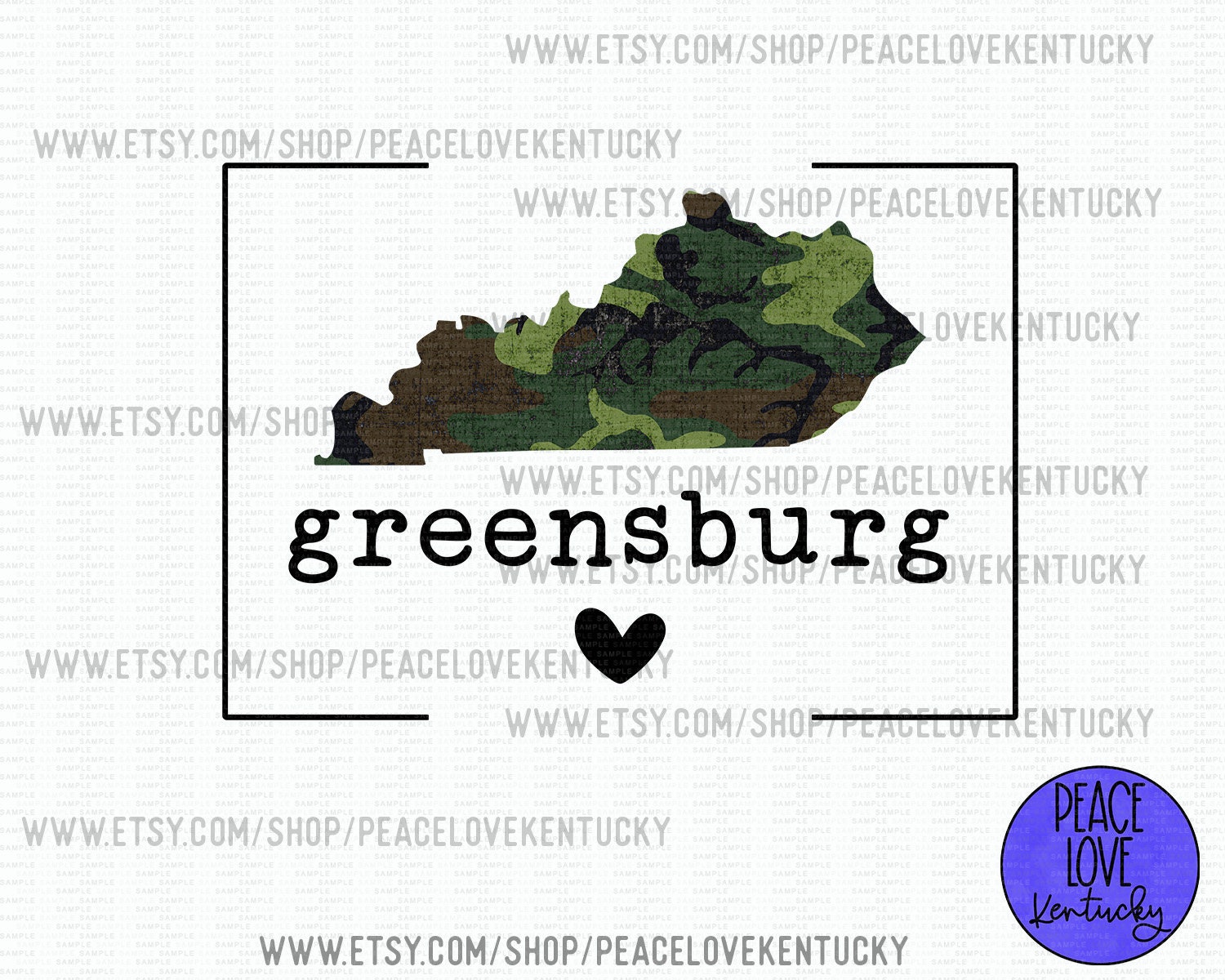 Greensburg KY Kentucky Camo Sublimation PNG Design Digital - Etsy