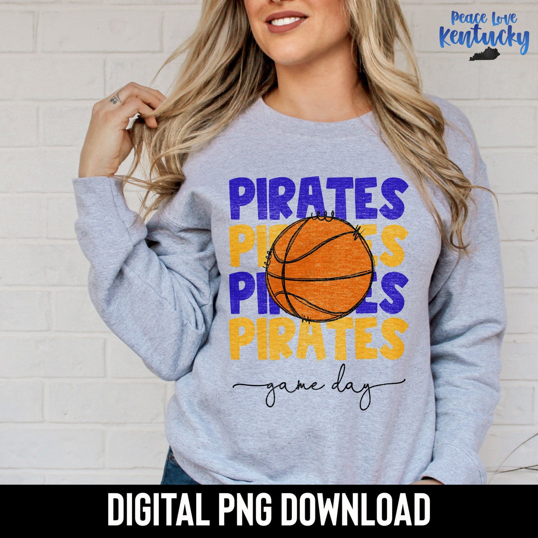 Pirates Basketball School Spirit Blue and Gold Yellow Etsy