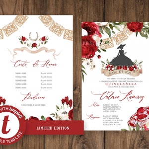 EDIT YOURSELF Charra Burgundy Red, Charro Western Invitation, Mexican Invitation, Fiesta Invitation, Quince Invitation