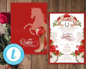 charra invitation etsy cincoanera invitations