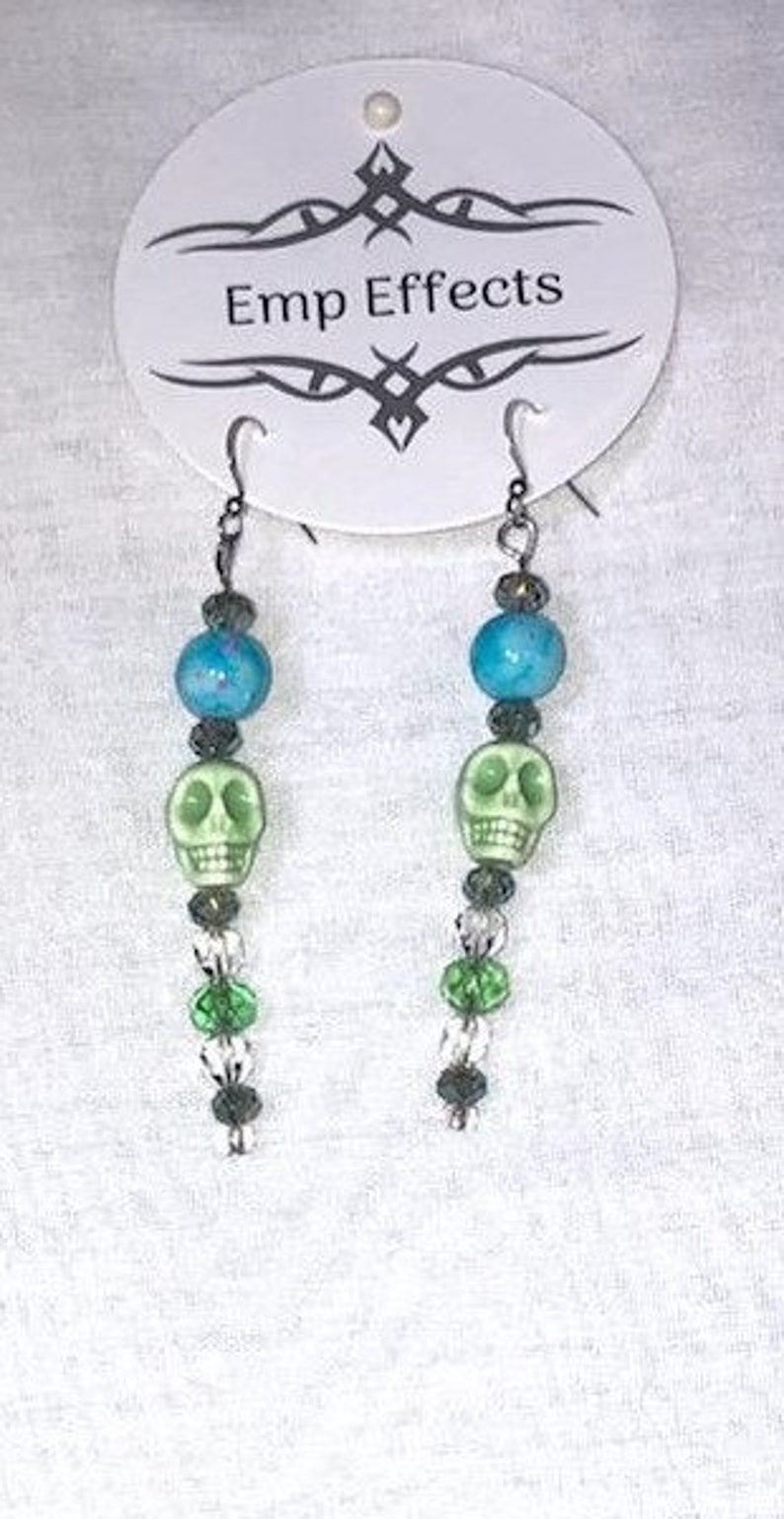Porcelain Skull Necklace and Earring Set
