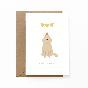 Gelukkige verjaardag golden retriever | Minimale hondenwenskaart - GR001