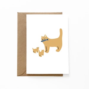carte pour maman chat et papa chat | Famille de chats orange gingembre | Fête des Mères | Fête des pères | Carte de remerciement - CAT007