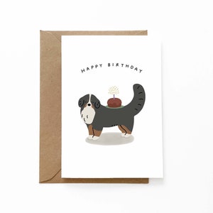 Geburtstagskarte Berner Sennenhund | Grußkarte | Alles Gute zum Geburtstag | Tortenkerze - DOG004