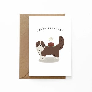 Carte d'anniversaire Chien de berger | de voeux | Joyeux anniversaire | Berger Australien | Bougie pour gâteau - DOG005
