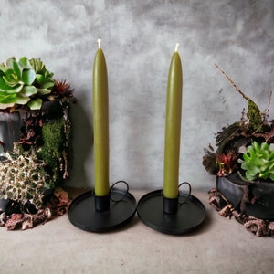 Beeswax 10&quot; Taper Candles-Moss Green