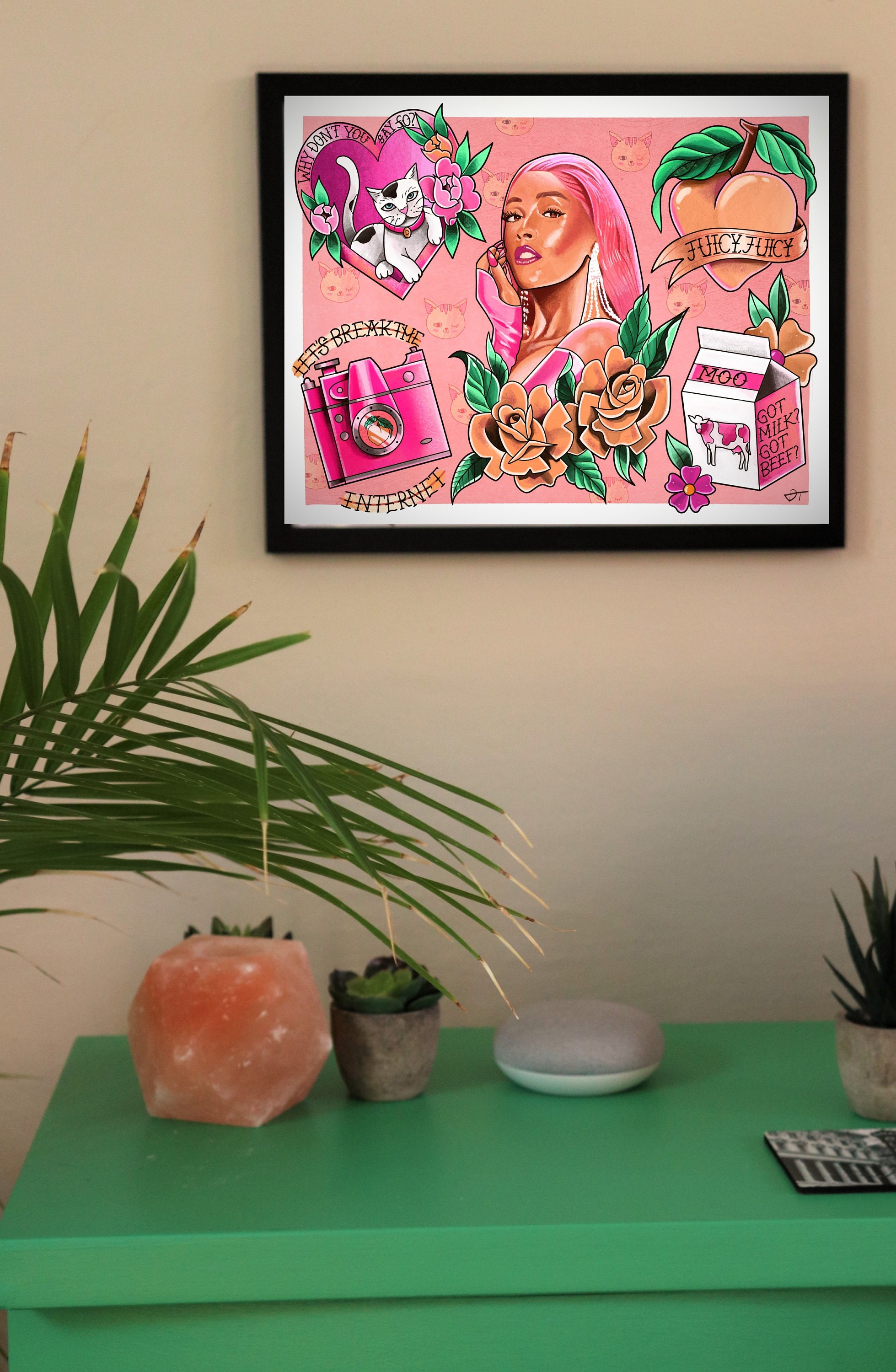Doja Cat Tattoo Flash Art Print - Etsy