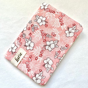 Gepersonaliseerde paspoorthoes Roze Hibiscus