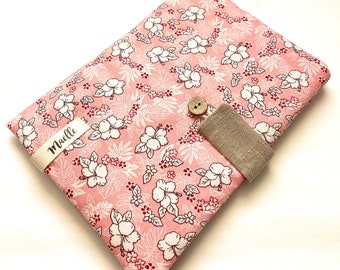 Protège carnet de santé personnalisé Fleurs d’hibiscus rose