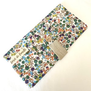 Personalized family record book cover printed with berries in khaki color