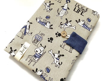 Doggy linen effect personalized health book cover