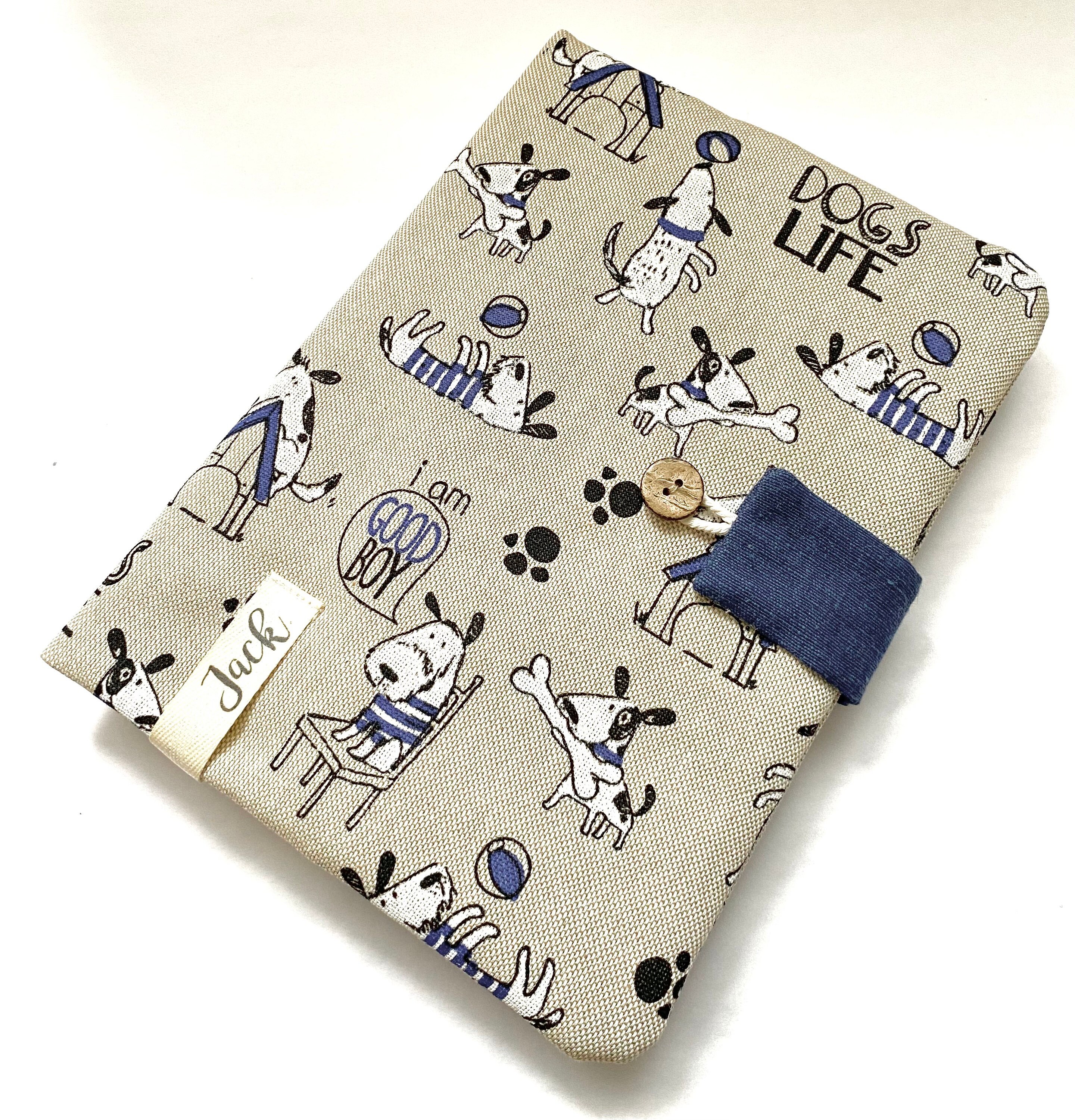Protège Carnet de Santé Personnalisé Effet Lin Doggy
