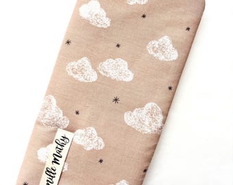 Personalized family record book cover with or without button placket Clouds