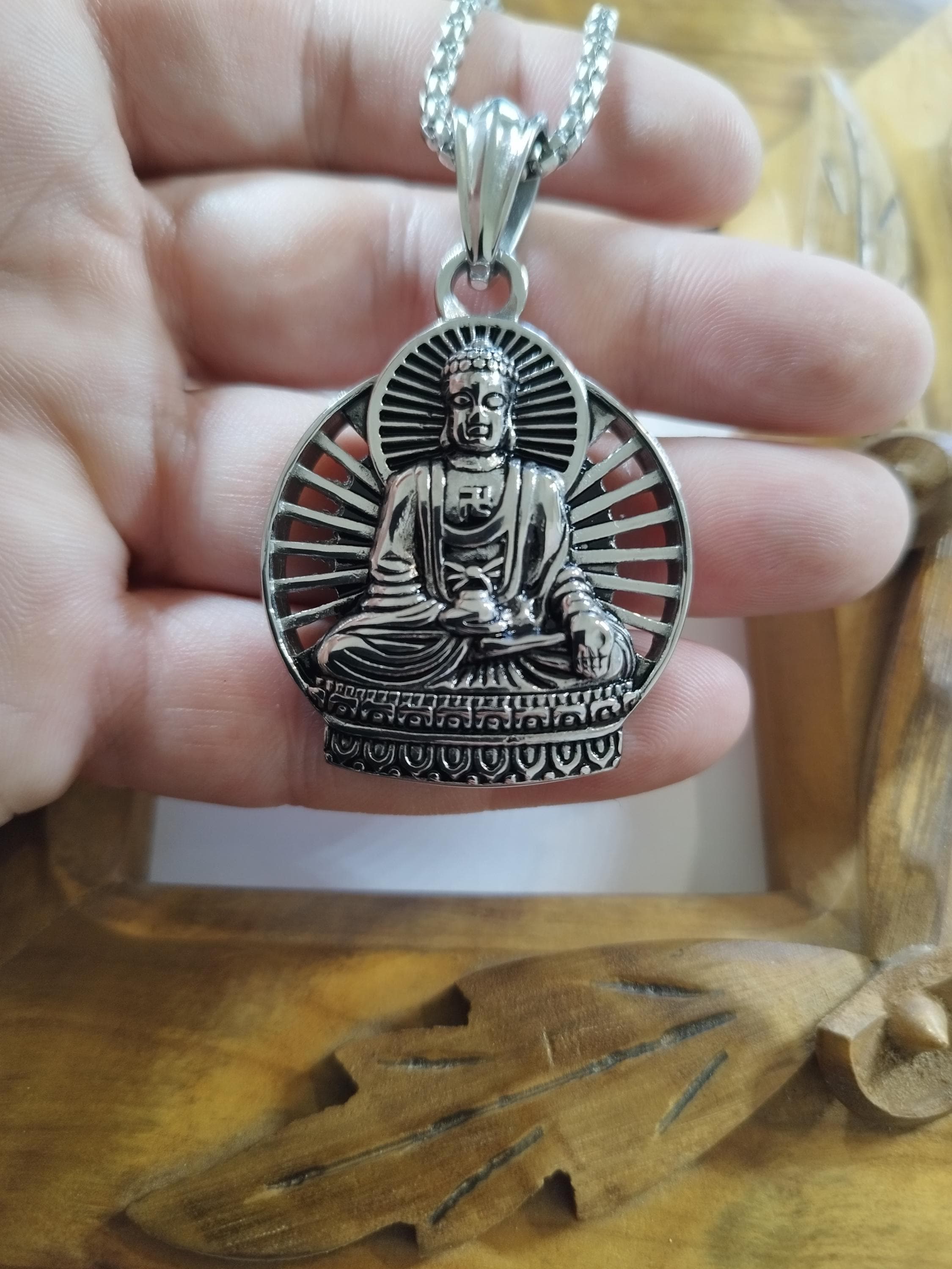 Pendentif Bouddha En Acier Inoxydable - Modèle Addonis - Marque OxcmoBijoux - Neuf Avec étiquettes