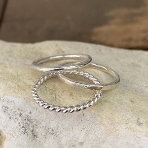 Sterling silver stackable ring/Stacking rings/Minimalist rings