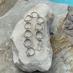 Link bracelet sterling/Handmade chunky chain link bracelet/Sterling silver bracelet