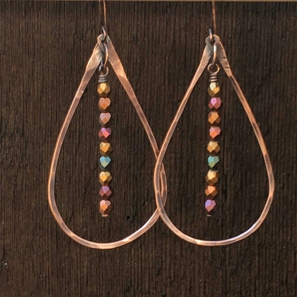 Copper Hoop Earrings Etsy