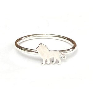Lion ring/Sterling silver stackable lion ring