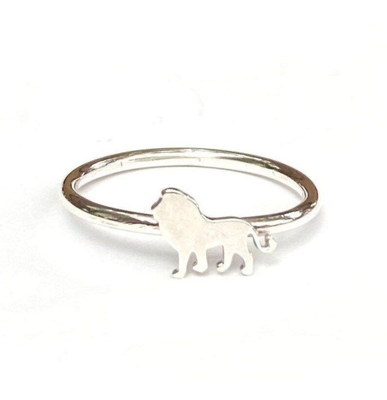 Lion ring/Sterling silver stackable lion ring image 1