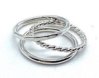 Sterling silver stackable ring/Stacking rings/Minimalist rings
