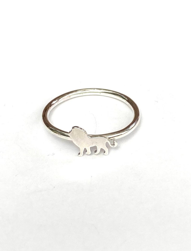 Lion ring/Sterling silver stackable lion ring image 4