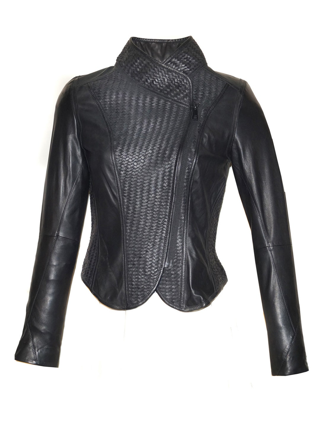 Hand Woven Real Leather Woman Jacket - Etsy