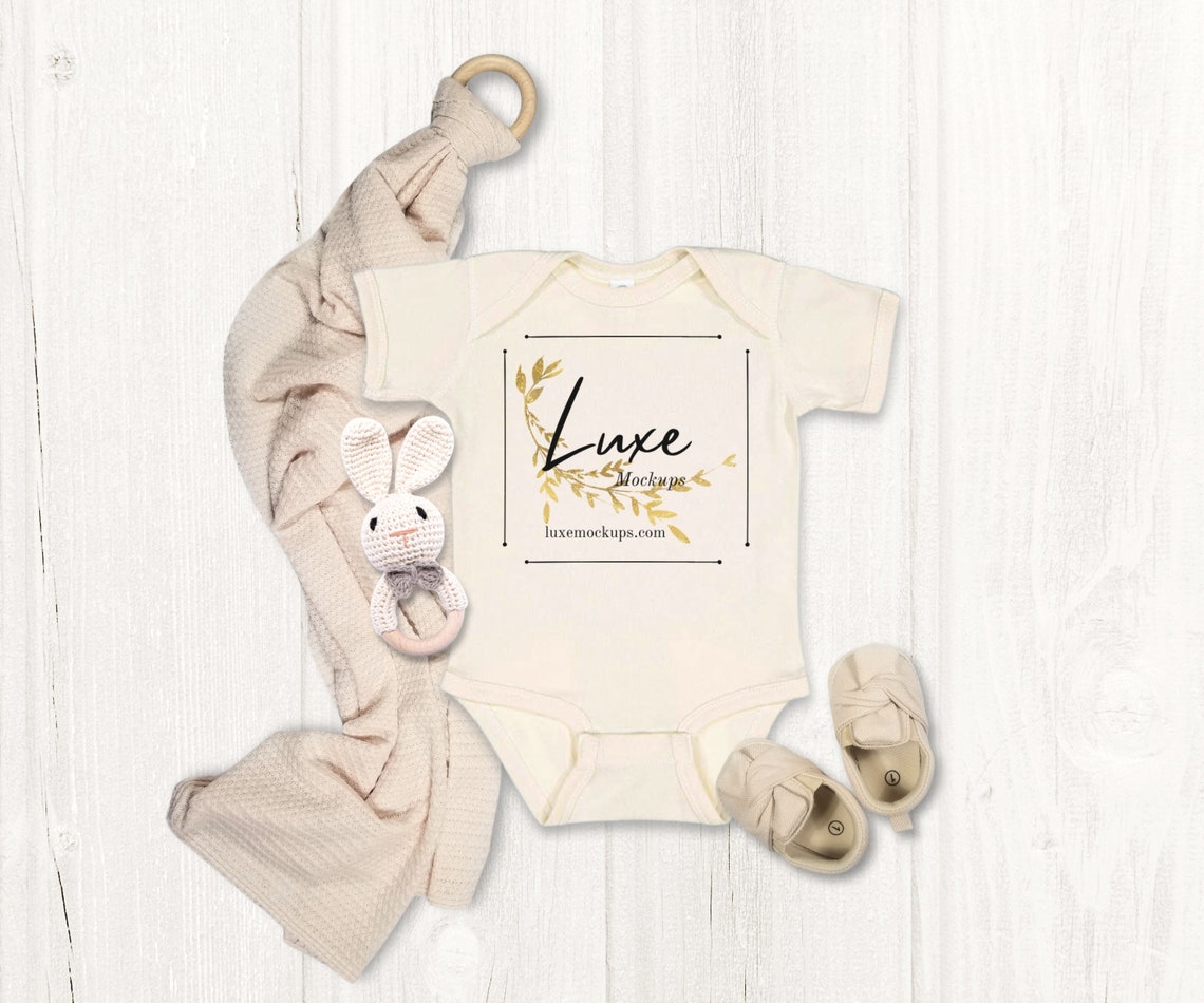 Download Baby Mockup Rabbit Skins 4400 Mock Up Natural Baby Bodysuit | Etsy