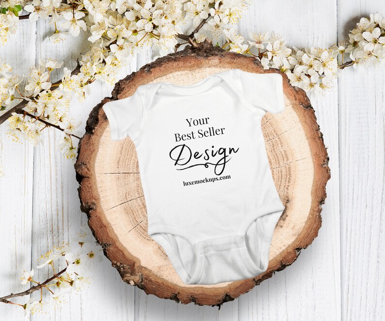 Baby Onesie Mockup Rabbit Skins 4400 White Mockup Baby Onesie | Etsy