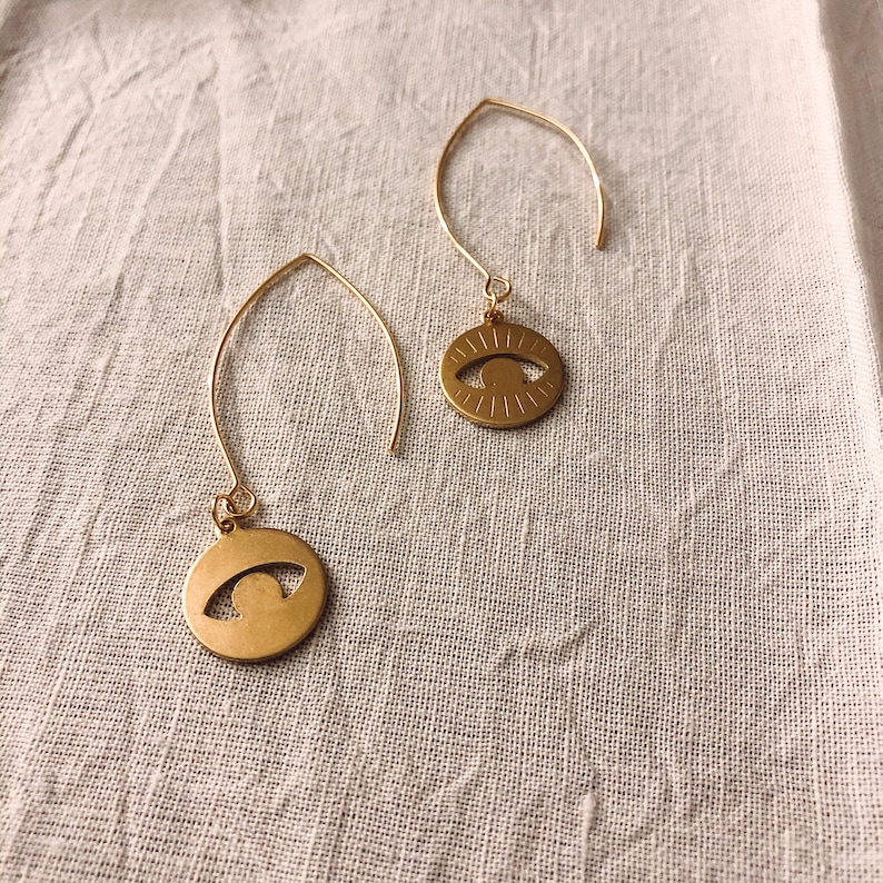 Gold Eye Earrings