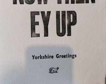 Yorkshire Greetings A4 poster on thick handmade cotton rag paper