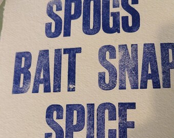 Yorkshire Food A4 poster on thick handmade cotton rag paper