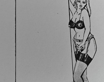 NSFW Letterpress notecards / invites A6 "escort" pack of 10