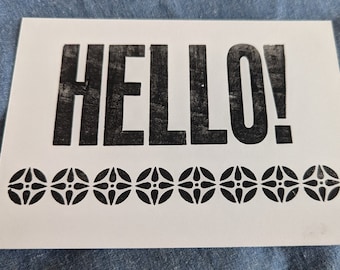 Letterpress notecards A6 HELLO!, pack of 10