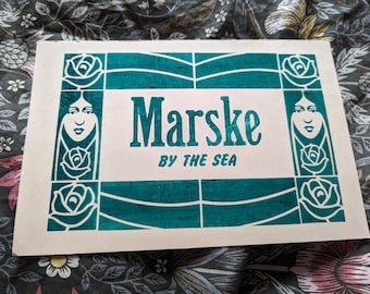 Marske letterpress print with art deco border