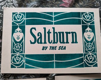Saltburn letterpress print with art deco border