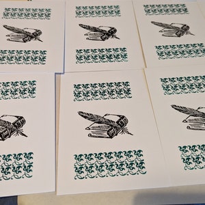 Cartes typographiques A6, lot de 10