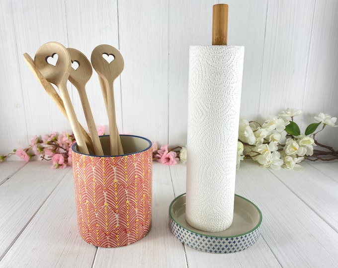 Utensil Holder Hand Stamped