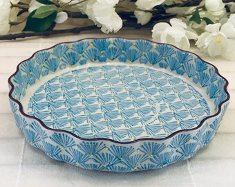 Quiche dish cake dish round 22 x4 cm hand-stamped oven-proof baking dish casserole dish