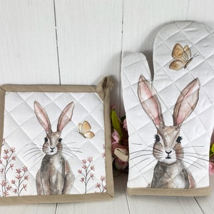 Ofenhandschuh Topflappen Handtuch Hase Bild 2