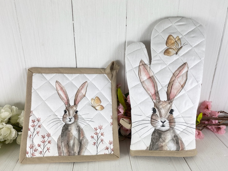 Ofenhandschuh Topflappen Handtuch Hase Bild 2