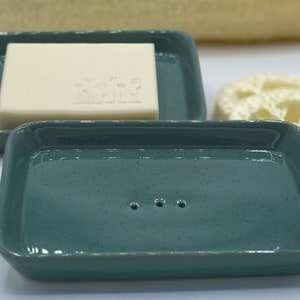 Soap dish ceramic petrol