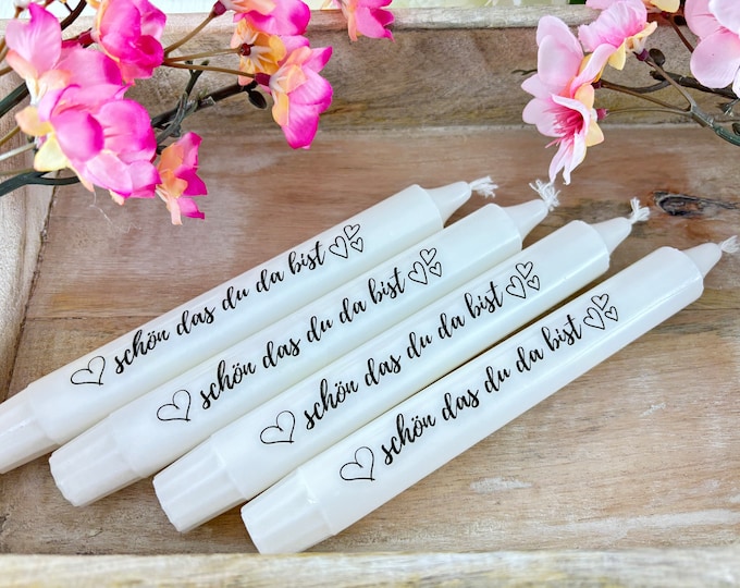 Candles beautifully labeled that you are there, guest gift stick candle stearin saying