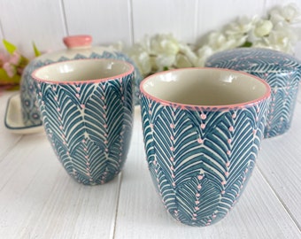 Mug cup ceramic hand-stamped 150 ml