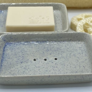 Gray ceramic soap dish