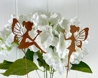 Elfen Set 2 Stück Rost Gartenstecker 9,5 x 38 cm