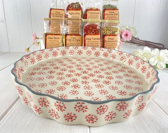 Stampo per quiche, stampo per torta, rotondo, stampato a mano, 27 x 4 cm, stampo per casseruola