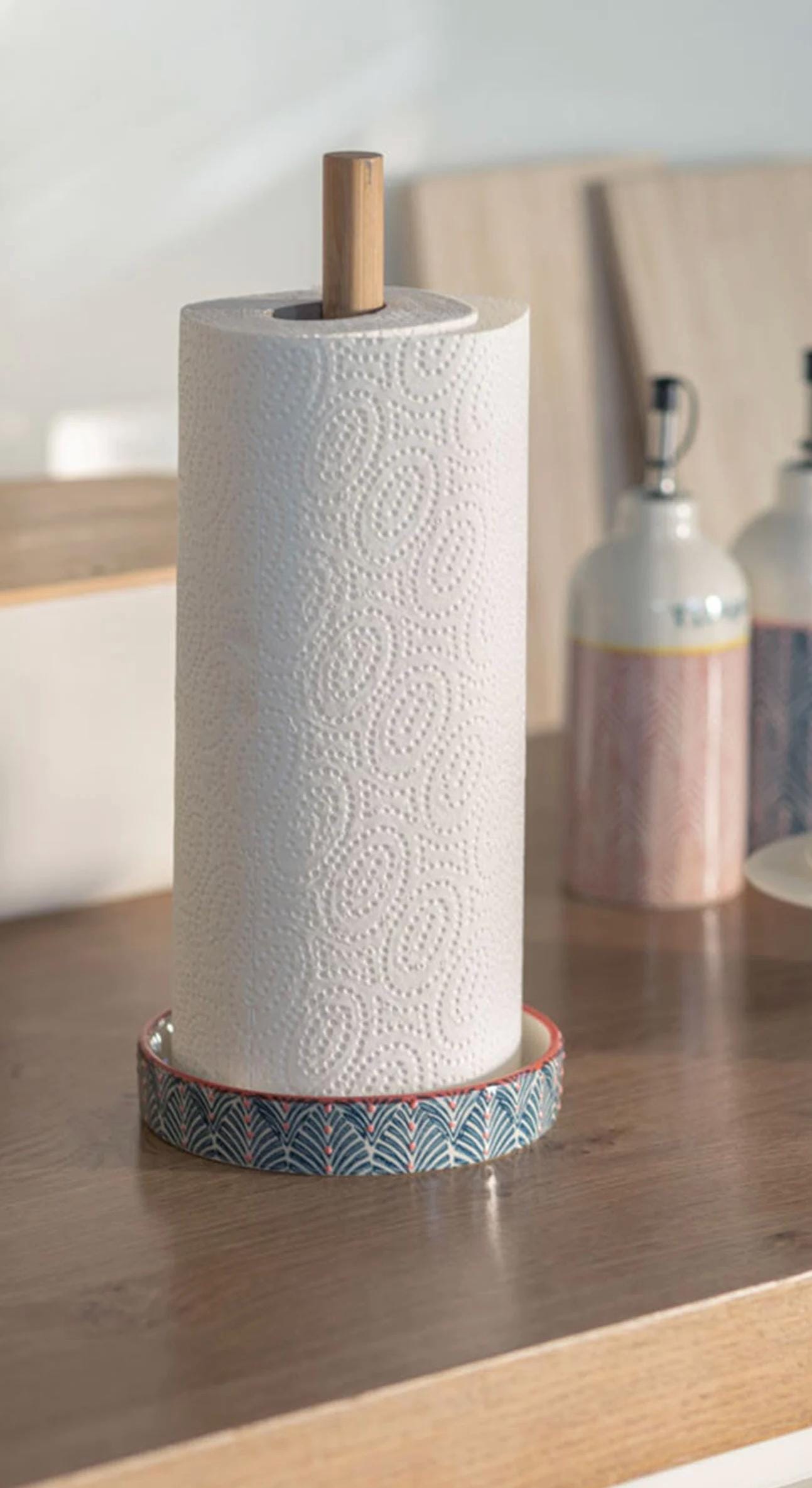 Kitchen Roll Holder Hand Stamped