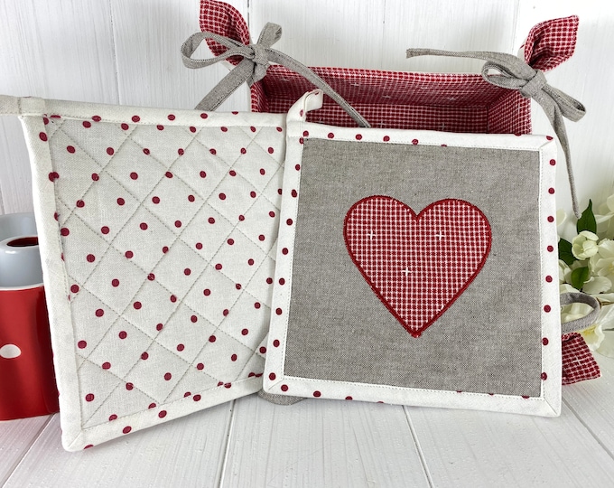 Pot holder heart red