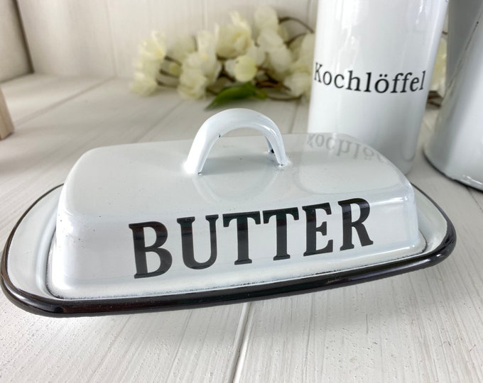 Enamel butter dish